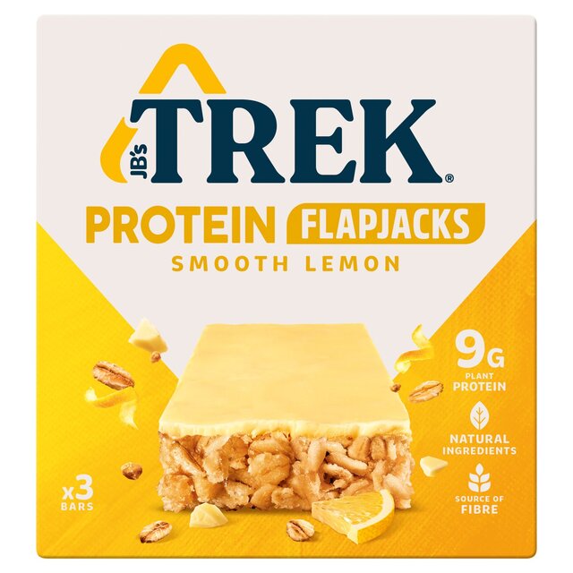 Trek suave lemon proteína flapjacks 3 x 50g