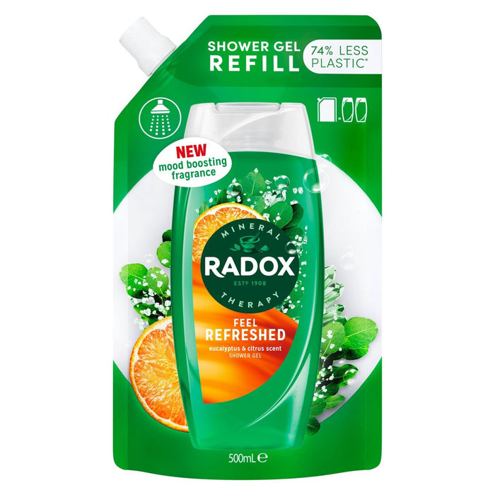 Radox se sent rafraîchi le gel de douche augmentant l'humeur 500 ml
