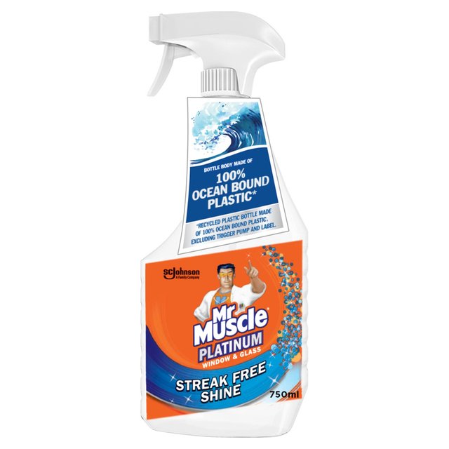 Mus Muscle Platinum Window and Glass 100% Ocean Lound Plastic Spray 750 ml