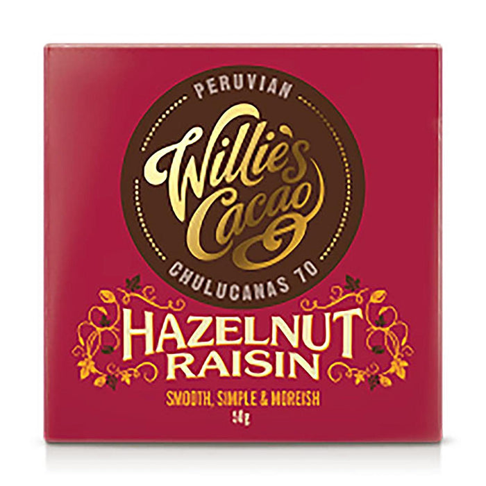 Chocolat noir cacao de Willie avec noisette et raisin 50g