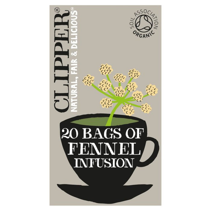 Clipper Bolsas de té de hinojo orgánico 20 por paquete