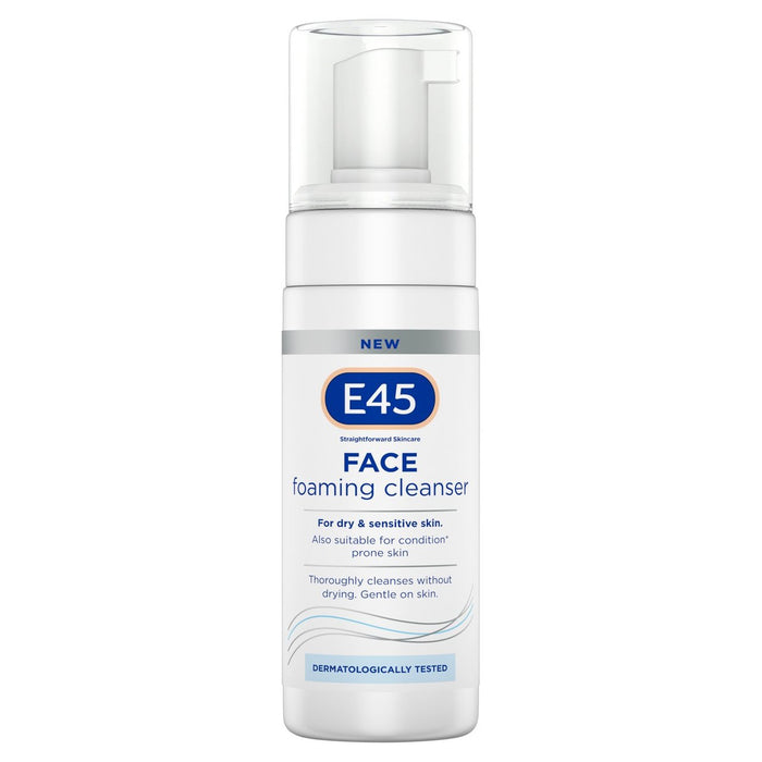 E45 Nettoyant moussant pour le visage pour peau sèche et sensible 150 ml