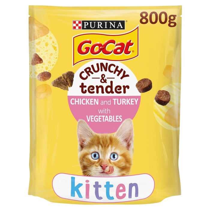 Go-cat knusprig & zartes Kätzchen Huhn & Gemüse Trockener Katzenfutter 800 g