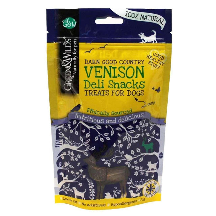 Green & Wilds Venaison Deli Snacks Dog Treats 75G