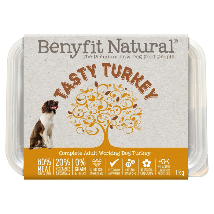 Benyfit Natural Tasty Turkey Complete Adulto Raw Working Food 1 kg