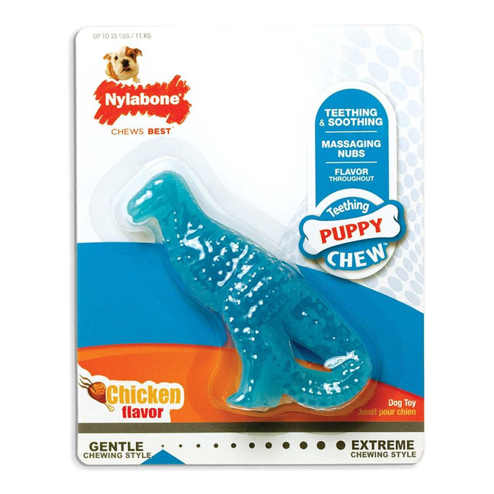 Nylabone Puppy Tie Dentitud Dino Dino Chicken Pequeño perrito juguete