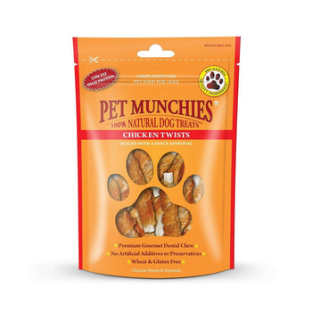 Pet Munchies 100% Twists de poulet naturels traitent 80g