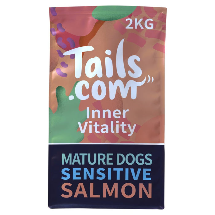 Tails.com innere Vitalität empfindliche kornfreie reife Hunde Trockenfutter Lachs 2 kg