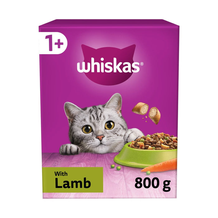 Whiskas 1+ Alimentation pour chats secs adultes avec l'agneau 800g